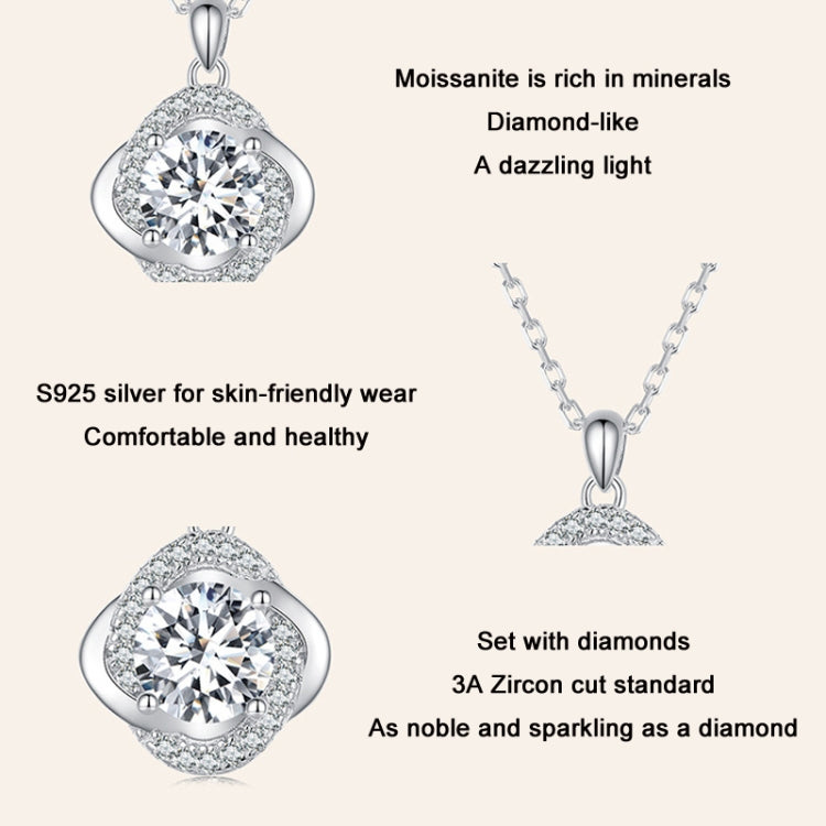 Round halo moissanite pendant necklace with sculpted bail and slender chain