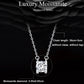 Moissanite pendant necklace with square-cut stone set in four-prong frame