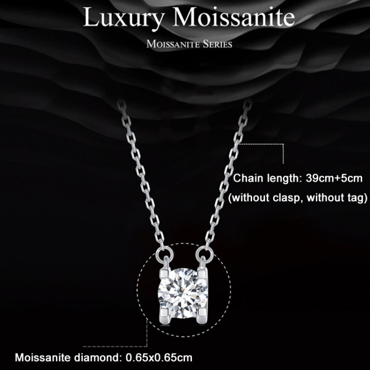Moissanite pendant necklace with square-cut stone set in four-prong frame