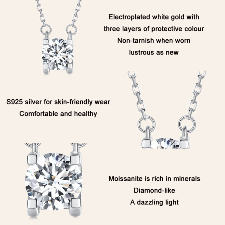 Moissanite pendant necklace with square stone and open bail on link chain