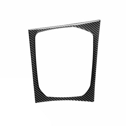 Central control shift panel frame sticker, black carbon-fiber style, cutout