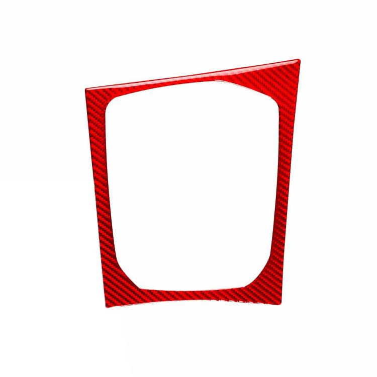 Central control shift panel frame sticker, red carbon-fiber style, cutout