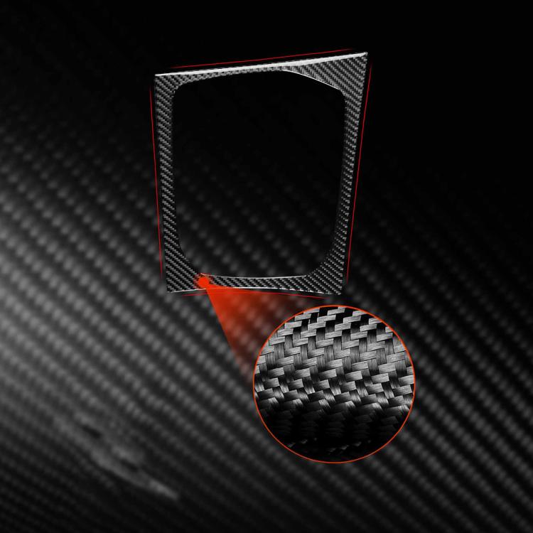 Central control shift panel frame sticker, black with red edge, carbon-fiber texture