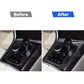 Installed central control shift panel frame sticker, black carbon-fiber with red trim