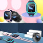 Set of kids GPS smartwatches in pink, blue, and black with sport straps