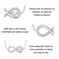 Sterling silver infinity heart necklace with zirconia accents