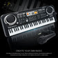 61-key electronic keyboard toy with dual speakers, control buttons, and microphone