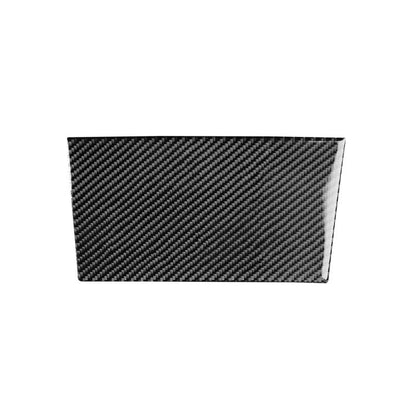 Black carbon-fiber style sliding panel sticker for central storage box