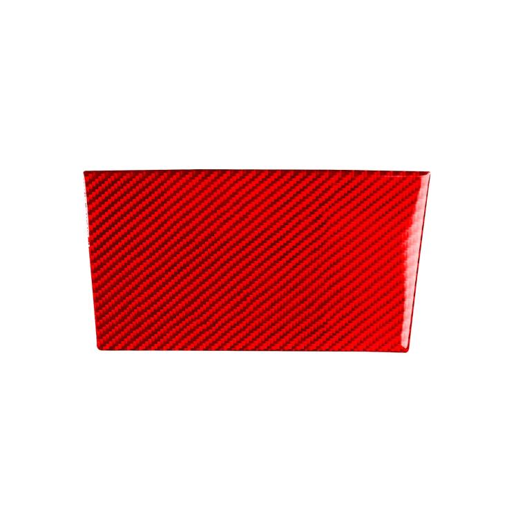 Red carbon-fiber style sliding panel sticker for central storage box
