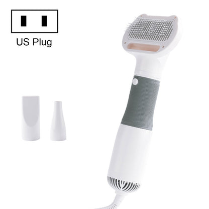 Pet hair removal brush, gray handle band, US plug, comb bristle head