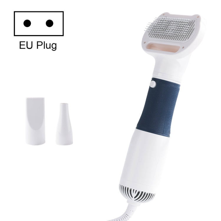 Pet hair removal brush, navy handle band, EU plug, comb bristle head