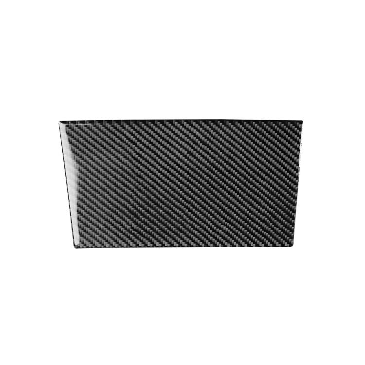 Black carbon-fiber style rectangular storage panel sticker for car console cubby