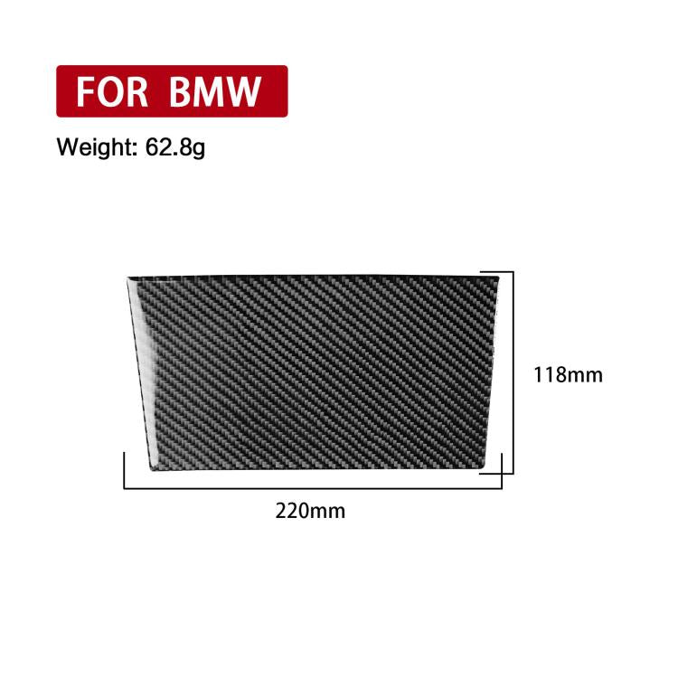 Black carbon-fiber style rectangular storage panel sticker for car console cubby