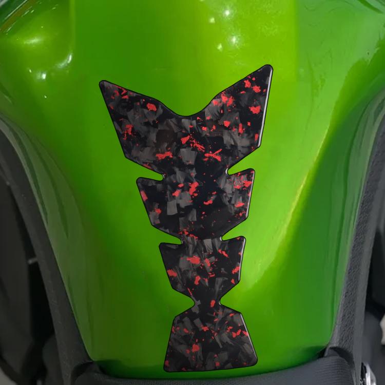 Kawasaki Ninja 400 fuel tank decor sticker, black with red speckle pattern