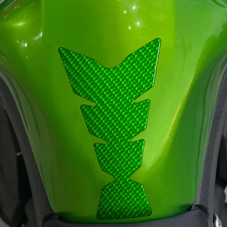 Kawasaki Ninja 400 fuel tank decor sticker, green carbon-fiber texture