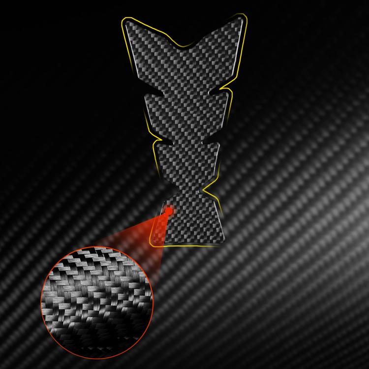 Kawasaki Ninja 400 fuel tank decor sticker, black carbon-fiber with yellow outline