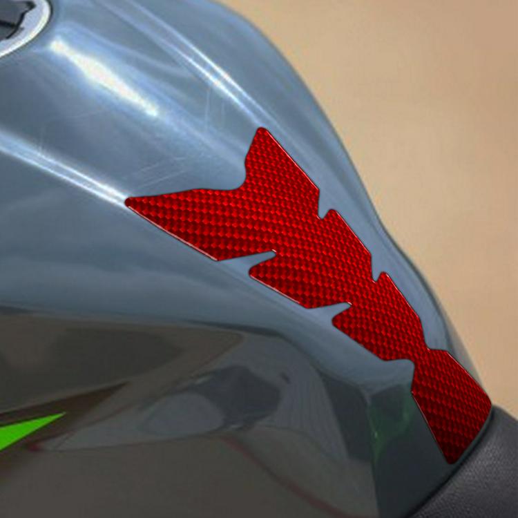Kawasaki Ninja 400 fuel tank decor sticker, red carbon-fiber on bike fairing