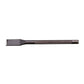 Dark leather cutting punch tool, textured grip and wide flat chisel tip