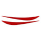Red carbon-fiber headlight eyebrow sticker set, 2 curved strips
