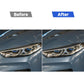 Headlight eyebrow sticker set installed on front headlight, black carbon-fiber style