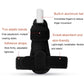Black finger brace splint with cushioned finger pad and wide elastic wrap straps