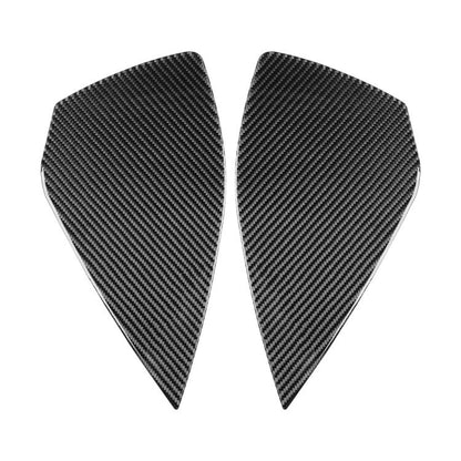 2-piece black carbon-fiber style door buffer stickers, triangular shape