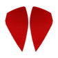 2-piece red carbon-fiber style door buffer stickers, triangular shape