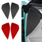 Door buffer sticker set with carbon-fiber style finish, shown on door trim