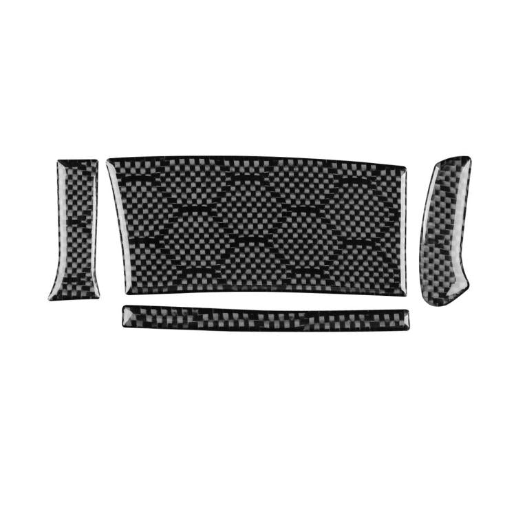 Carbon fiber patterned dashboard button cover sticker set, 4-piece kit for interior panels