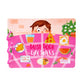 Busy book learning activity with life skills theme, child character and bright icons