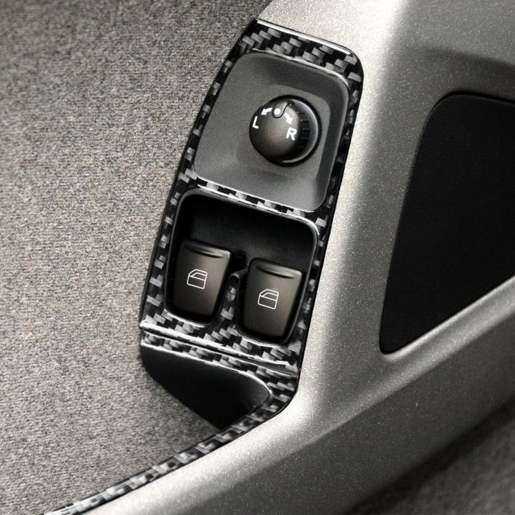 Left-hand drive door lift trim sticker set with black carbon-fiber look overlay