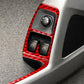 Left-hand drive door lift trim sticker set with red carbon-fiber look overlay