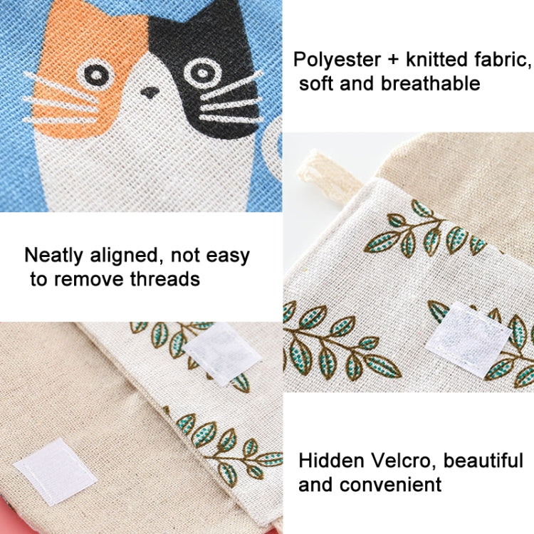 Cotton-linen pouch fabric with snap flap and hidden Velcro closure