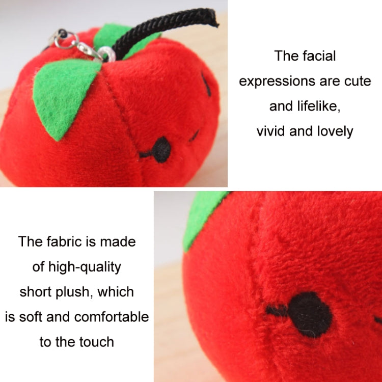 5pcs Cute Fruit And Vegetable Plush Bag Pendant Key Chain, 10cm