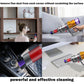 Soft bristle dusting brush for corners, red and gray attachment with purple/black bristles