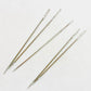 Six stainless steel embroidery needles with large eyes and straight shafts