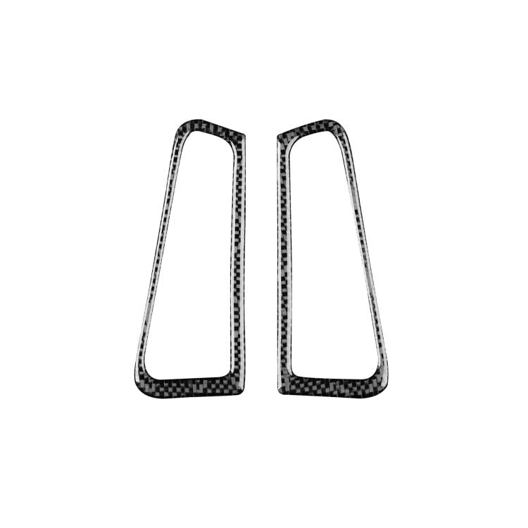 Two carbon fiber-style vent outlet trim stickers with black outlined edges