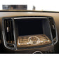 Installed carbon-fiber air vent trim overlays around center dash vents
