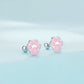 Sterling Silver S925 Cute Cat Claw Platinum Plated Stud Earrings, SCE1516-A