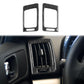 Carbon-fiber air vent outlet trim stickers installed around dashboard vent openings