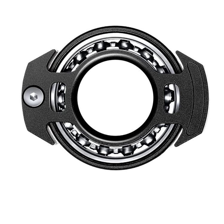 Black nuclear-reactor fingertip gyroscope with chrome bearings and side grip cutouts