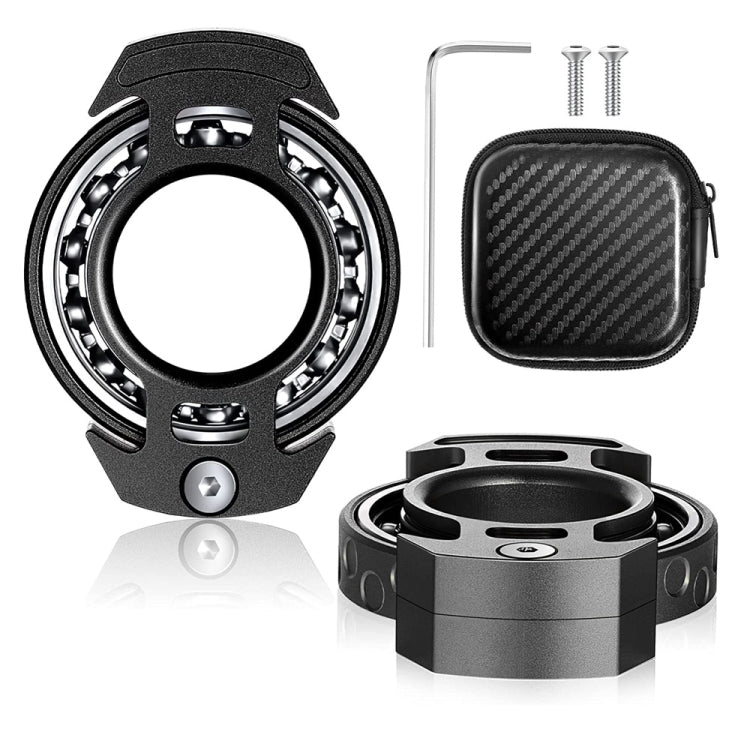 Black nuclear-reactor fingertip gyroscope kit with screws, rods, and small carrying case
