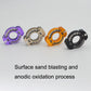 Set of four nuclear-reactor fingertip gyroscopes: purple, mud, orange, and black