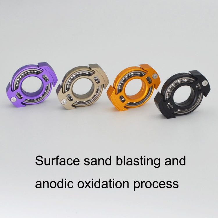 Set of four nuclear-reactor fingertip gyroscopes: purple, mud, orange, and black