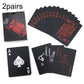PVC poker card set with black backs and red/blue suit faces, 2 decks