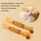 Set of jute-wrapped straw cat teething sticks with small brown pom-pom ends