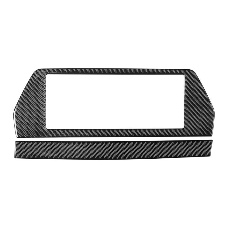 Navigation screen frame sticker, black carbon-fiber look trim for BMW interior
