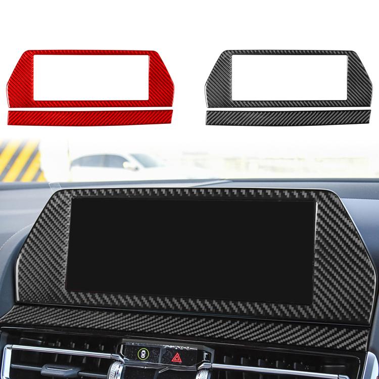 Navigation screen frame set, red and black carbon-fiber look trim overlays