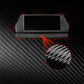 Navigation screen frame sticker, black carbon-fiber look trim with detail inset