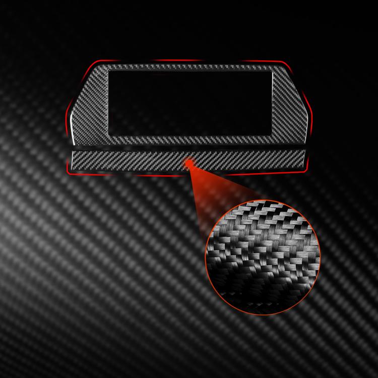 Navigation screen frame sticker, black carbon-fiber look trim with detail inset